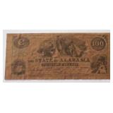 Alabama $100 Dollar Confederate Note - COPY