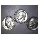 1964-D Roosevelt Dimes (3)