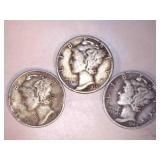 1940-D (2/3),1939 Silver Mercury Dimes
