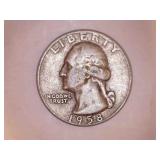 1958-D Silver Washington Quarter