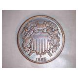 1865 2 cent coins