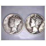 1935 Silver Mercury Dimes (2)