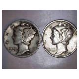 1944-S Mercury Dimes (2)