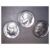 1964-D Roosevelt Dimes (3)