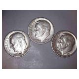 Silver Roosevelt Dimes (3)
