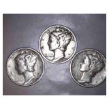 1944 Mercury Dimes (3)