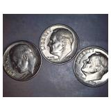 Silver Roosevelt Dimes (3)