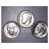 1959-D Roosevelt Dimes (3)