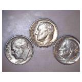 1964-D Roosevelt Dimes (3)