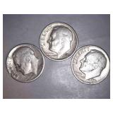 Siver Roosevelt Dimes (3)