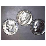1964-D Roosevelt Dimes (3)