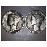 1944-D Mercury Dimes (2)