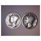 1916-S Mercury Dimes (2)