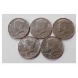 5 Kennedy Half-Dollars