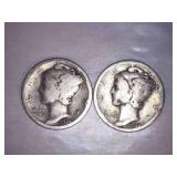 1924-S Silver Mercury Dimes (2)