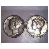 1944 Silver Mercury Dimes (2)