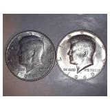 2 Kennedy Half Dollars