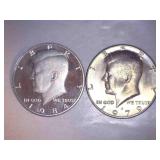 2 Kennedy Half Dollars