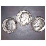 Silver Roosevelt Dimes (3)