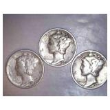 1939 Mercury Dimes (3)