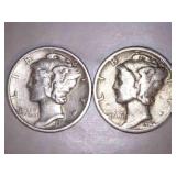 1944-D Mercury Dimes (2)