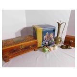 Wood Boxes (2), Holiday Jewelry, Brass, Decor