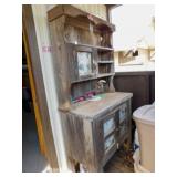 Weathered Wood Cabinet w/ contents