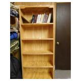Handcrafted Wood Bookcase, w/ books