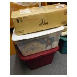 Holiday / Christmas Figures, Decor + 2 Tubs