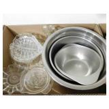 Metal Mixing Bowls, Glass Serving Pieces, Juicer