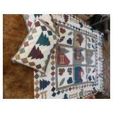 Winter Theme Bedspread, Pillow Shams w/ pillows