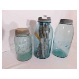 Blue Canning Jars-Atlas, Ball- flatware (3)