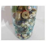 Atlas Jar w/ buttons and wood spools, 10'