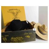 American Hat Black Cowboy Hat, in box 2 Straw Hats