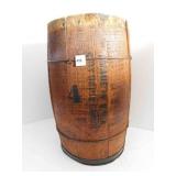 Wood Slat Barrel, faded lettering, 18' x 12'