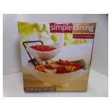 NEW Porcelain Chip & Dip Set w/Metal Stand