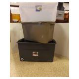 3 Sterilite, Clear 105 Qt, Gray 45 Gal.