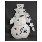 23" Metal Snowman Dï¿½cor w/Stand