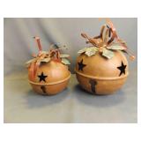 2 Large Metal Christmas Dï¿½cor Sleigh Bells