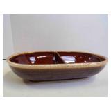 Nelson McCoy Pottery Brown Drip Glaze divided