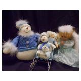 Mixed Lot of Christmas Plushies and Praying Angel