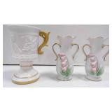 Greek Porcelain Chalice, Porcelain Flower Vases