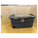 2 Storage Tubs, 1 w/Hinged Lid & 1 NO LID