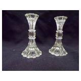 Vintage Clear Glass Candle Holders