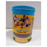 Vintage 1990 Looney Tunes School Bus Tin Can