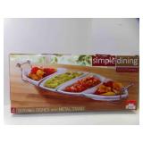 Simple Dining Entertaining 4 Serving Bowls w/Metal