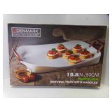 Denmark 19.6" Porcelain Serving Tray w/Copper