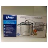 NEW Oster 3 Piece Stainless Steel Deep Fryer Set