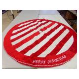 55" Diameter Christmas Tree Skirt Red & White
