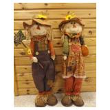 Set of Vintage Fabric Thanksgiving Pilgrim Dolls